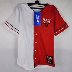 NBA Chicago Bulls Short Sleeve Button-Up Shirt Jersey Boys size 12